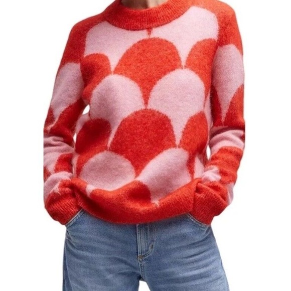 &MERCI Avara Women’s Red and Pink Print Sweater Soft NEW WITH TAGS - Picture 6 of 6